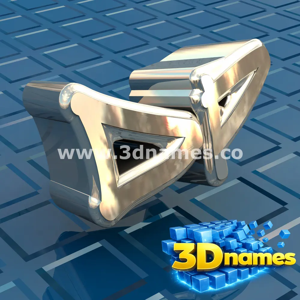 dp in Blue Bling style - 3D name wallpaper