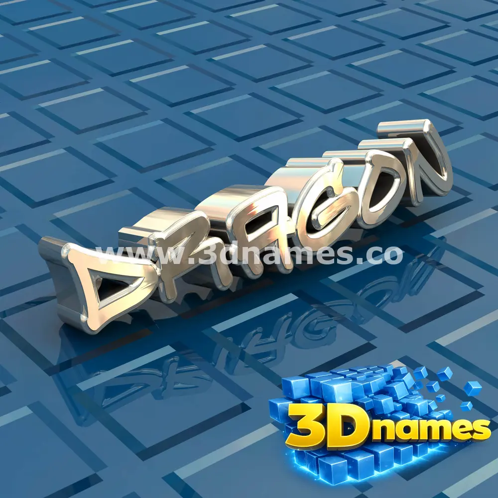 dragon in Blue Bling style - 3D name wallpaper