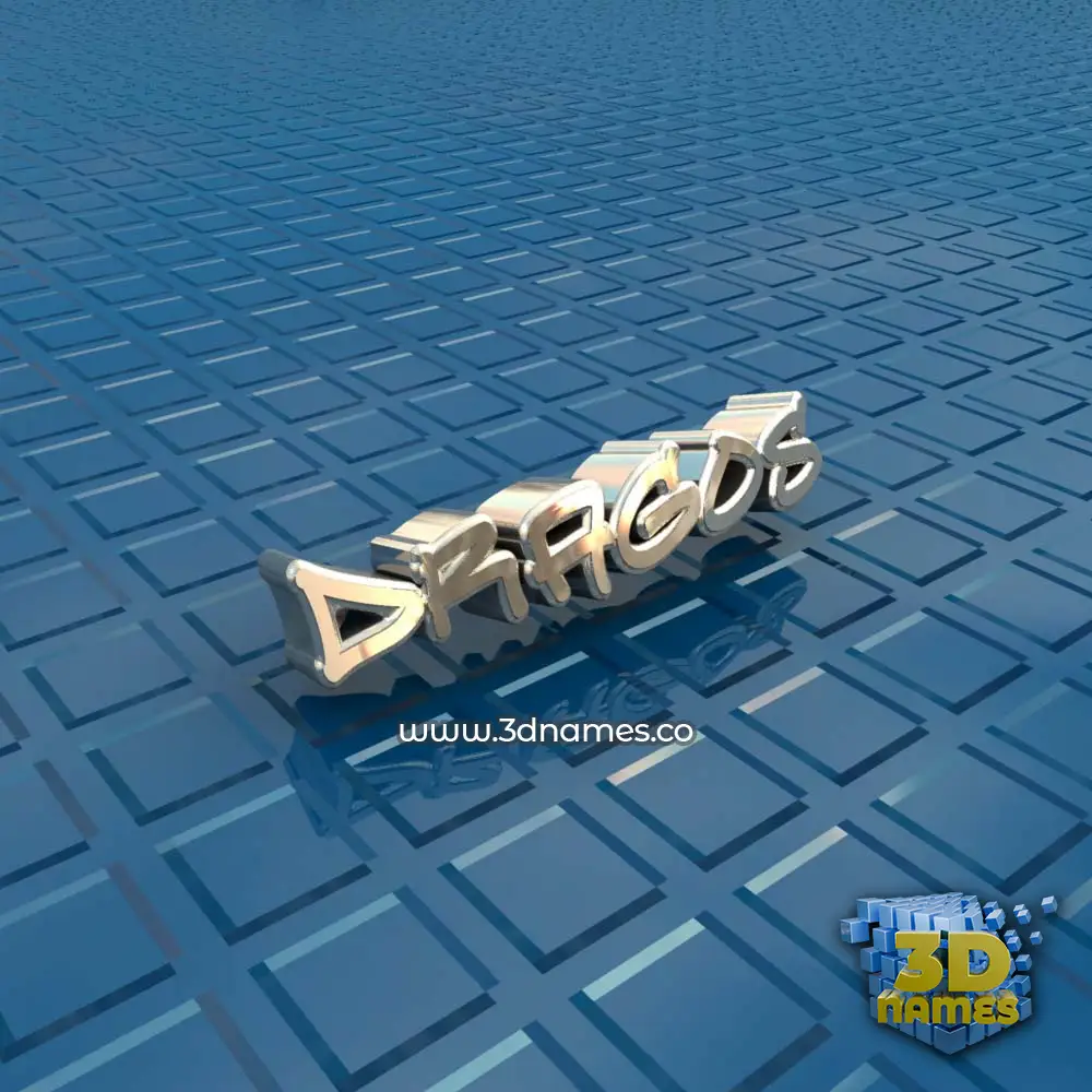 dragos in Blue Bling style - 3D name wallpaper