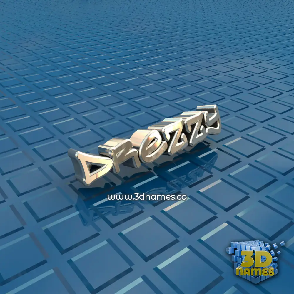 drezzy in Blue Bling style - 3D name wallpaper