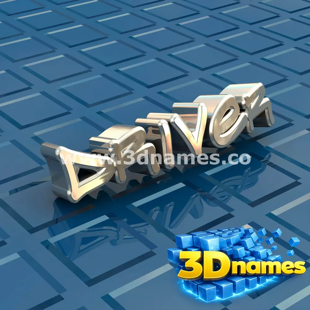 driver in Blue Bling style - 3D name wallpaper
