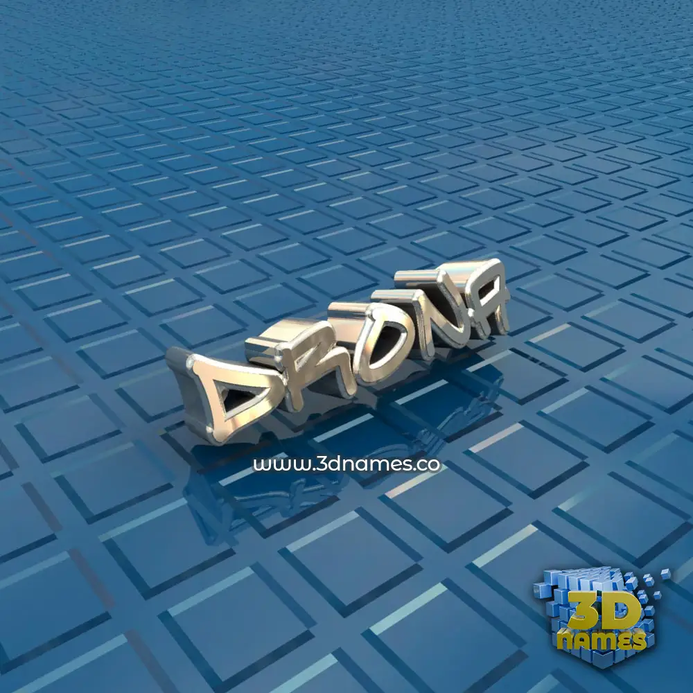 drona in Blue Bling style - 3D name wallpaper
