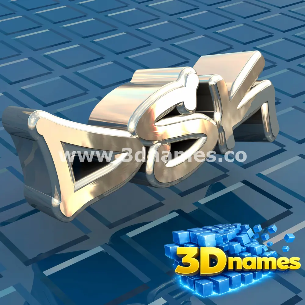 dsk in Blue Bling style - 3D name wallpaper