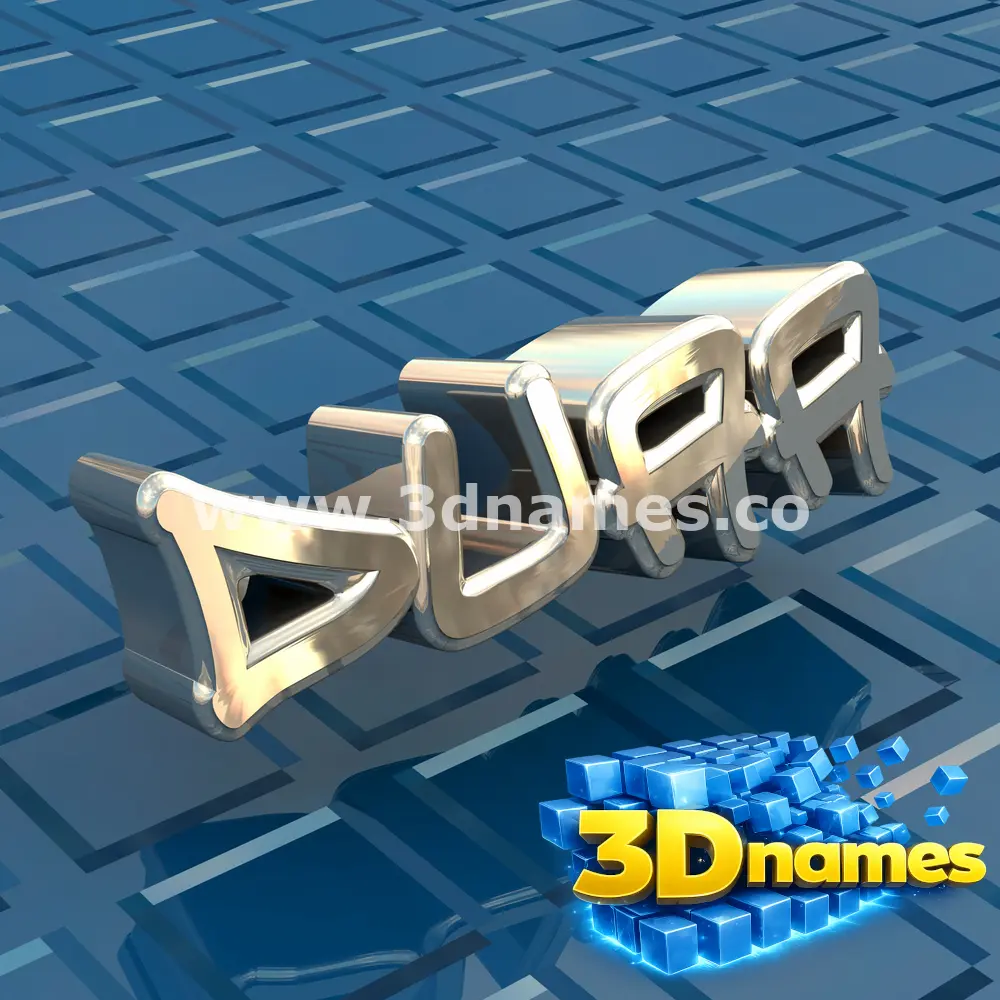 duaa in Blue Bling style - 3D name wallpaper