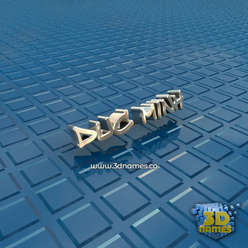 duc minh in Blue Bling style - 3D name wallpaper