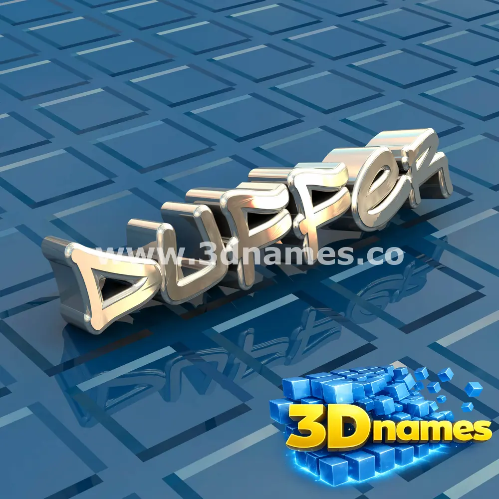 duffer in Blue Bling style - 3D name wallpaper