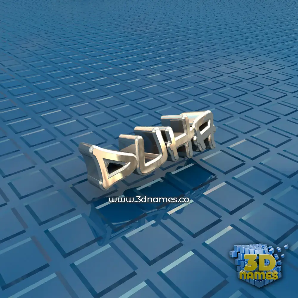 duha in Blue Bling style - 3D name wallpaper
