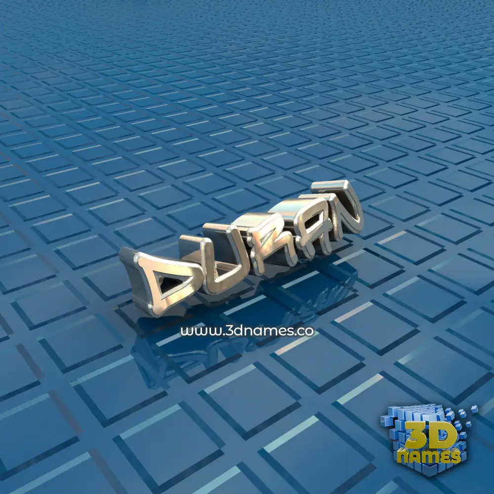 duran in Blue Bling style - 3D name wallpaper