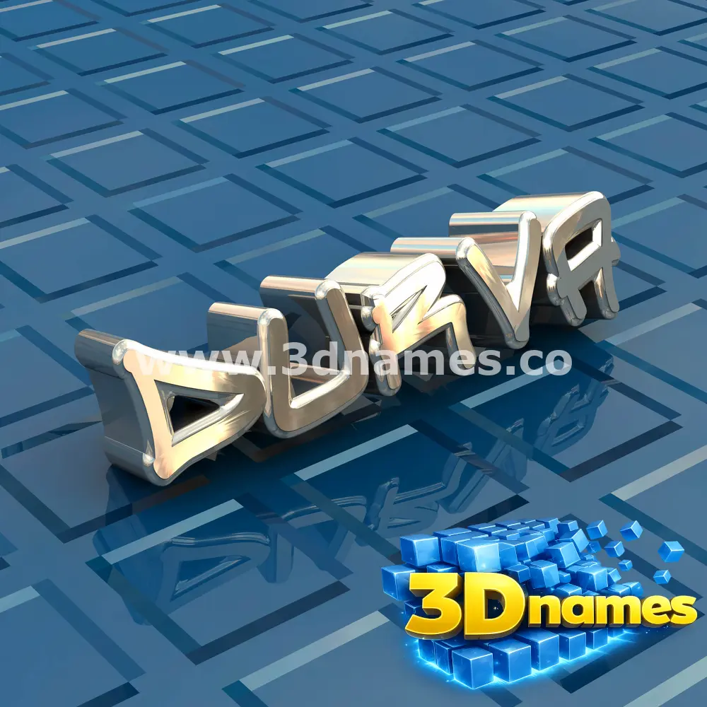 durva in Blue Bling style - 3D name wallpaper