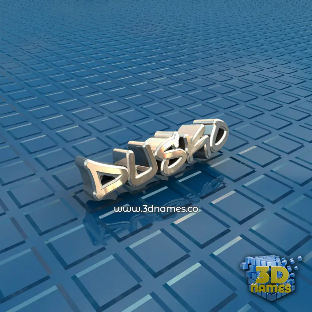 dusko in Blue Bling style - 3D name wallpaper