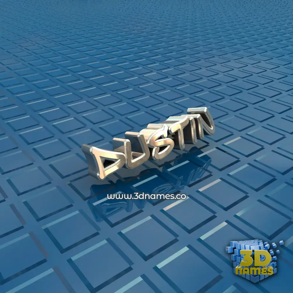 dustin in Blue Bling style - 3D name wallpaper
