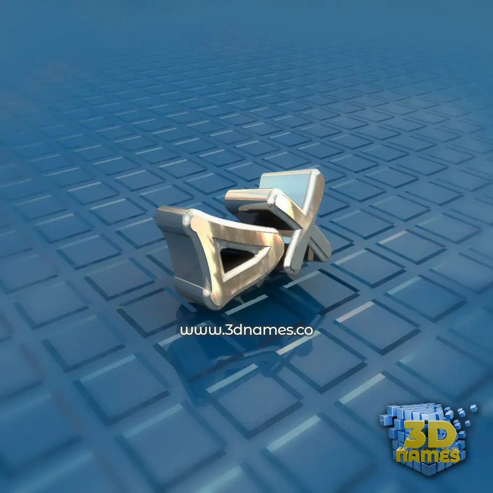 dx in Blue Bling style - 3D name wallpaper