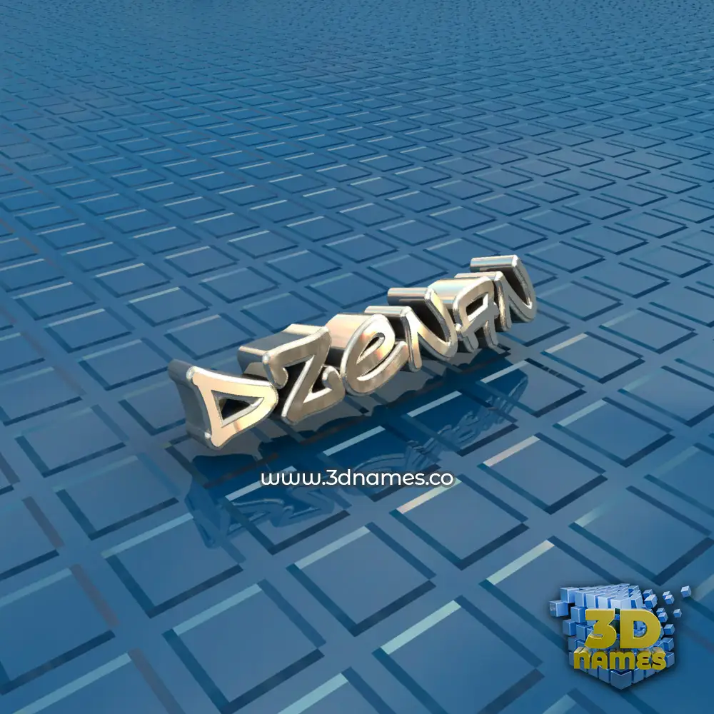 dzenan in Blue Bling style - 3D name wallpaper