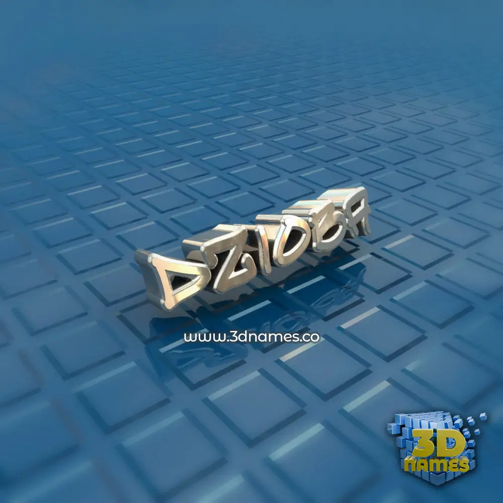 dzioba in Blue Bling style - 3D name wallpaper