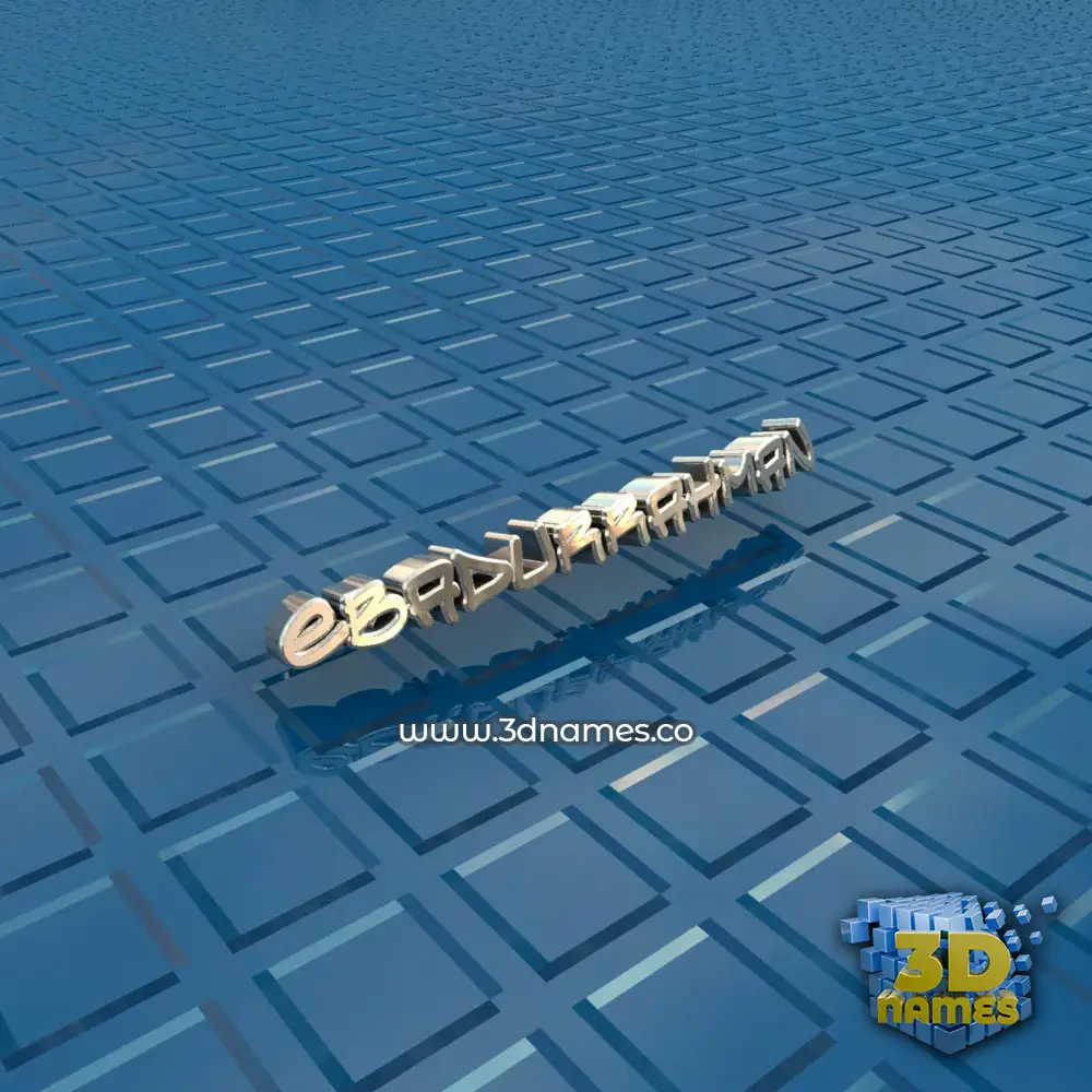 ebadurrahman in Blue Bling style - 3D name wallpaper