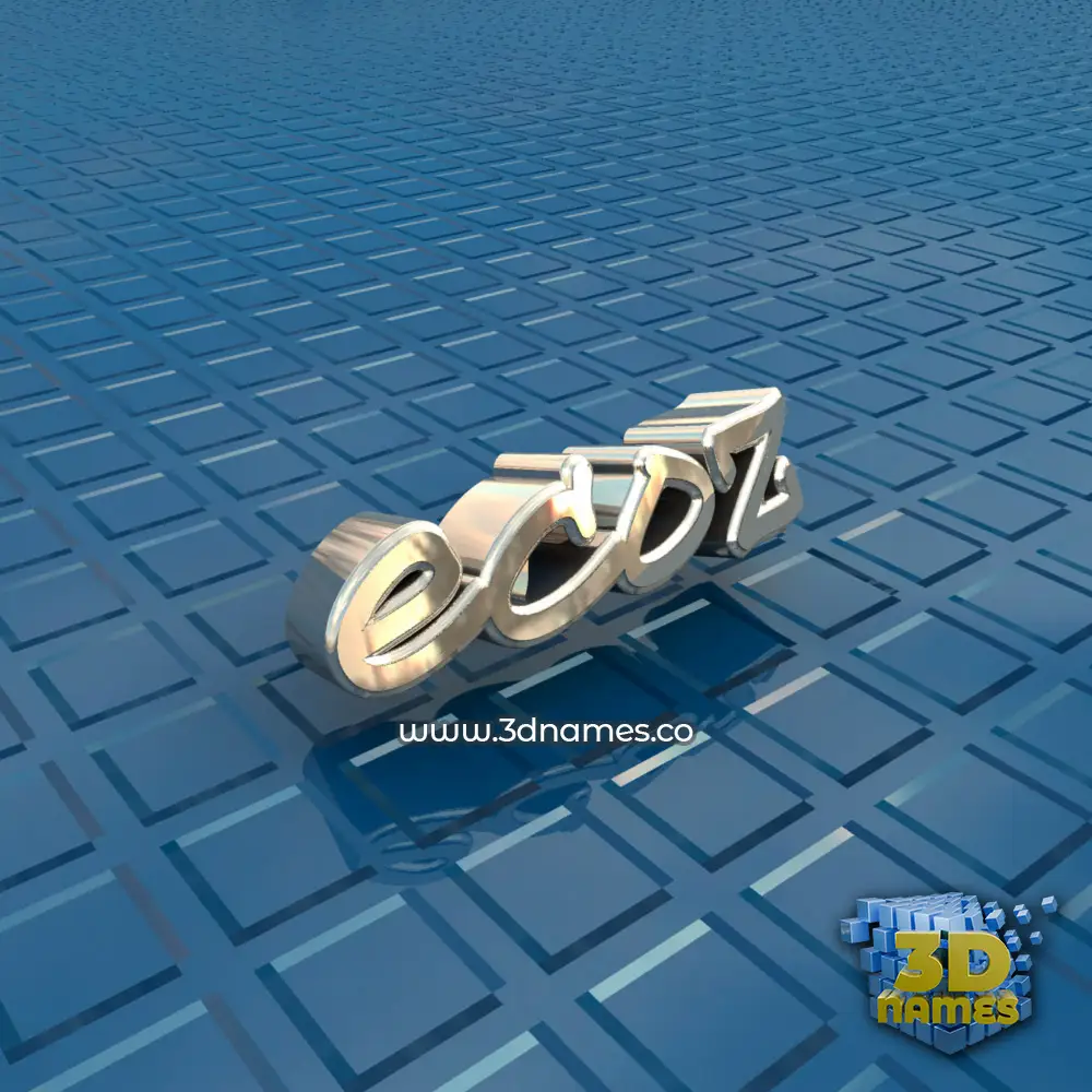 ecoz in Blue Bling style - 3D name wallpaper