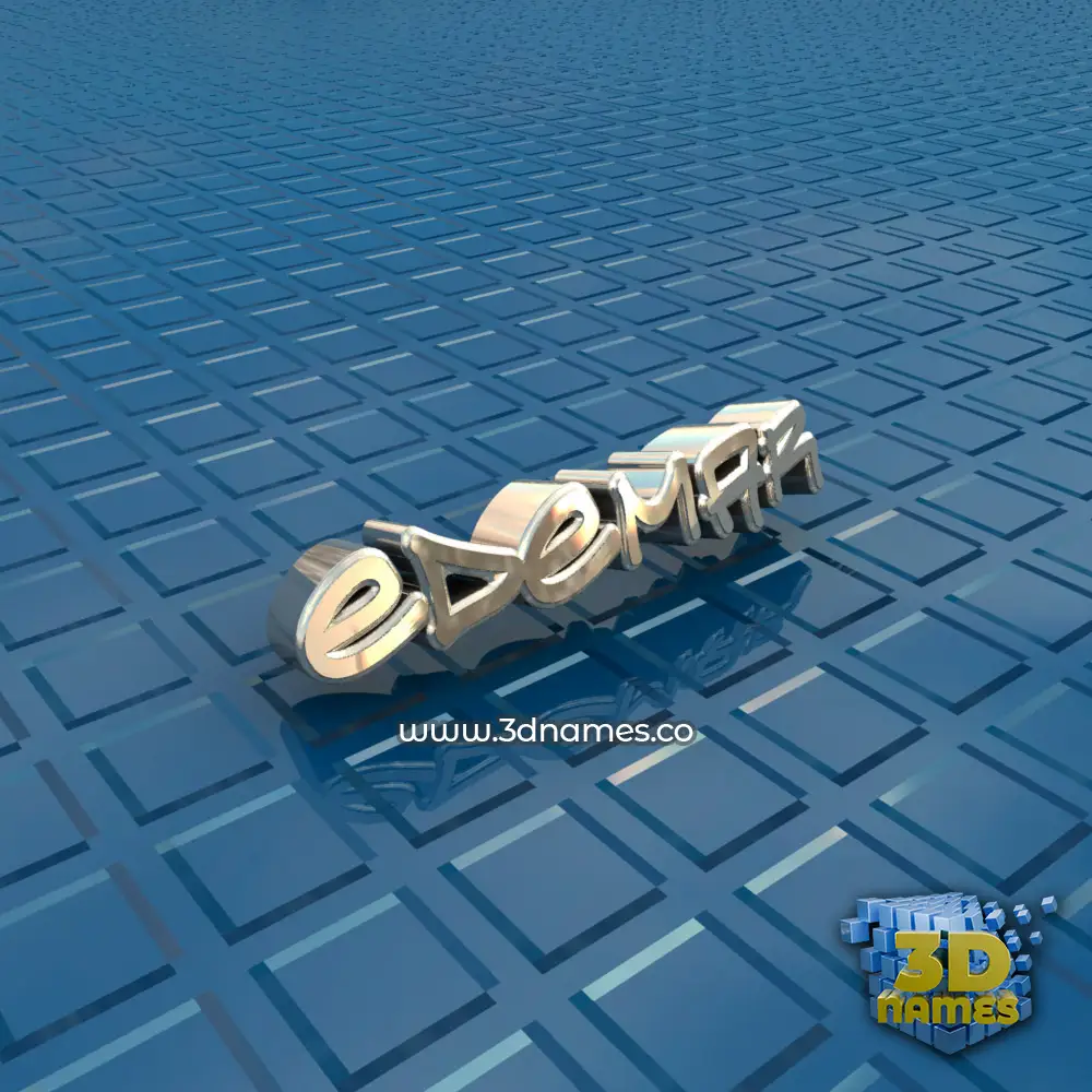 edemar in Blue Bling style - 3D name wallpaper