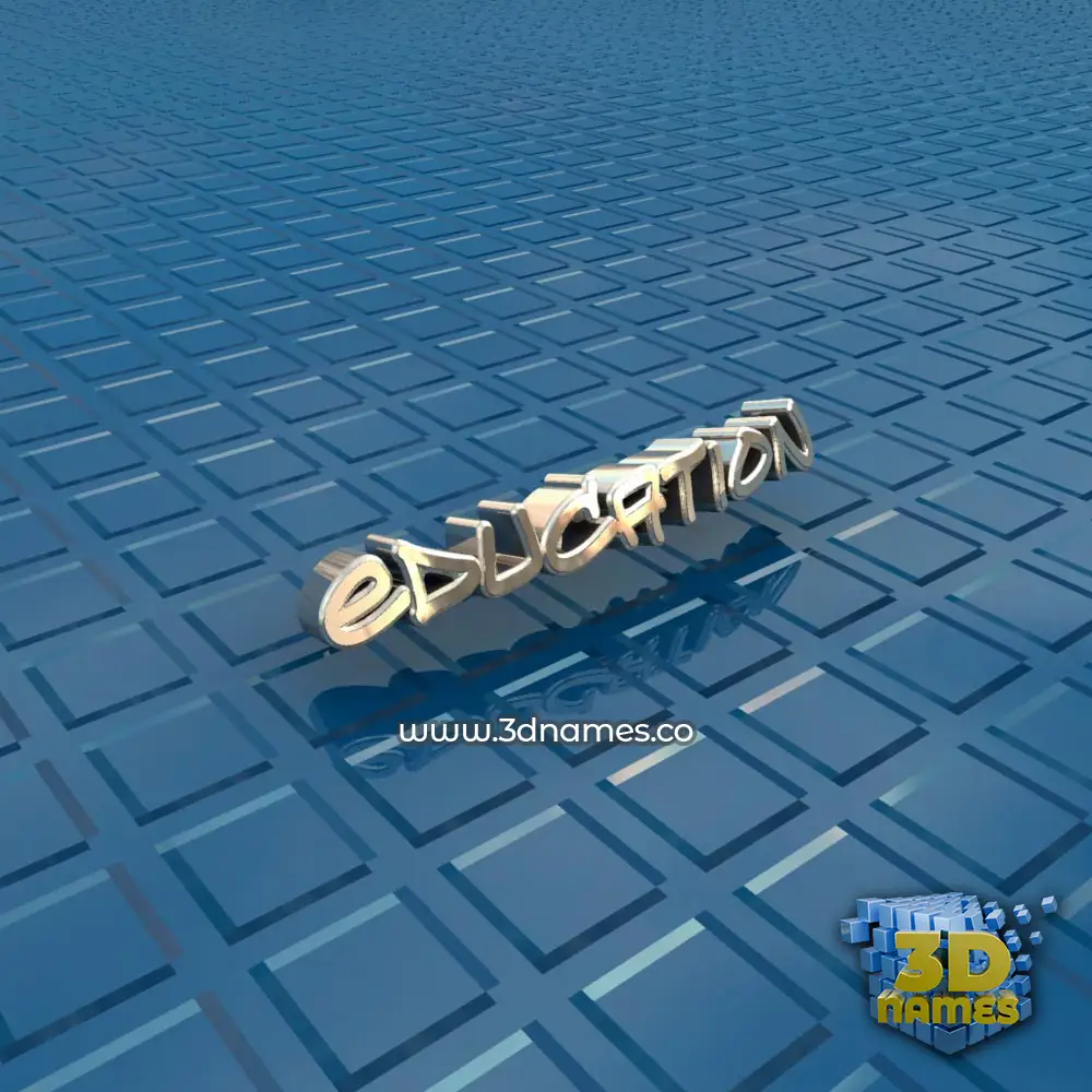 education in Blue Bling style - 3D name wallpaper