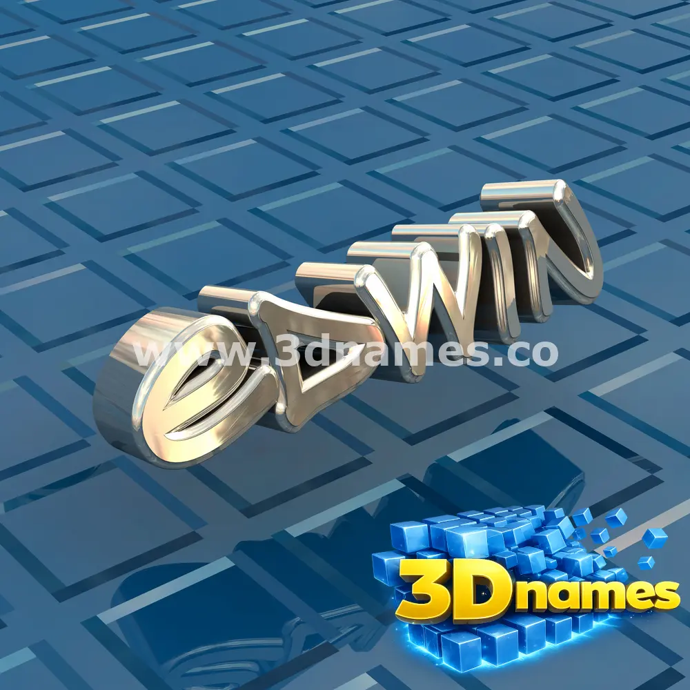 edwin in Blue Bling style - 3D name wallpaper