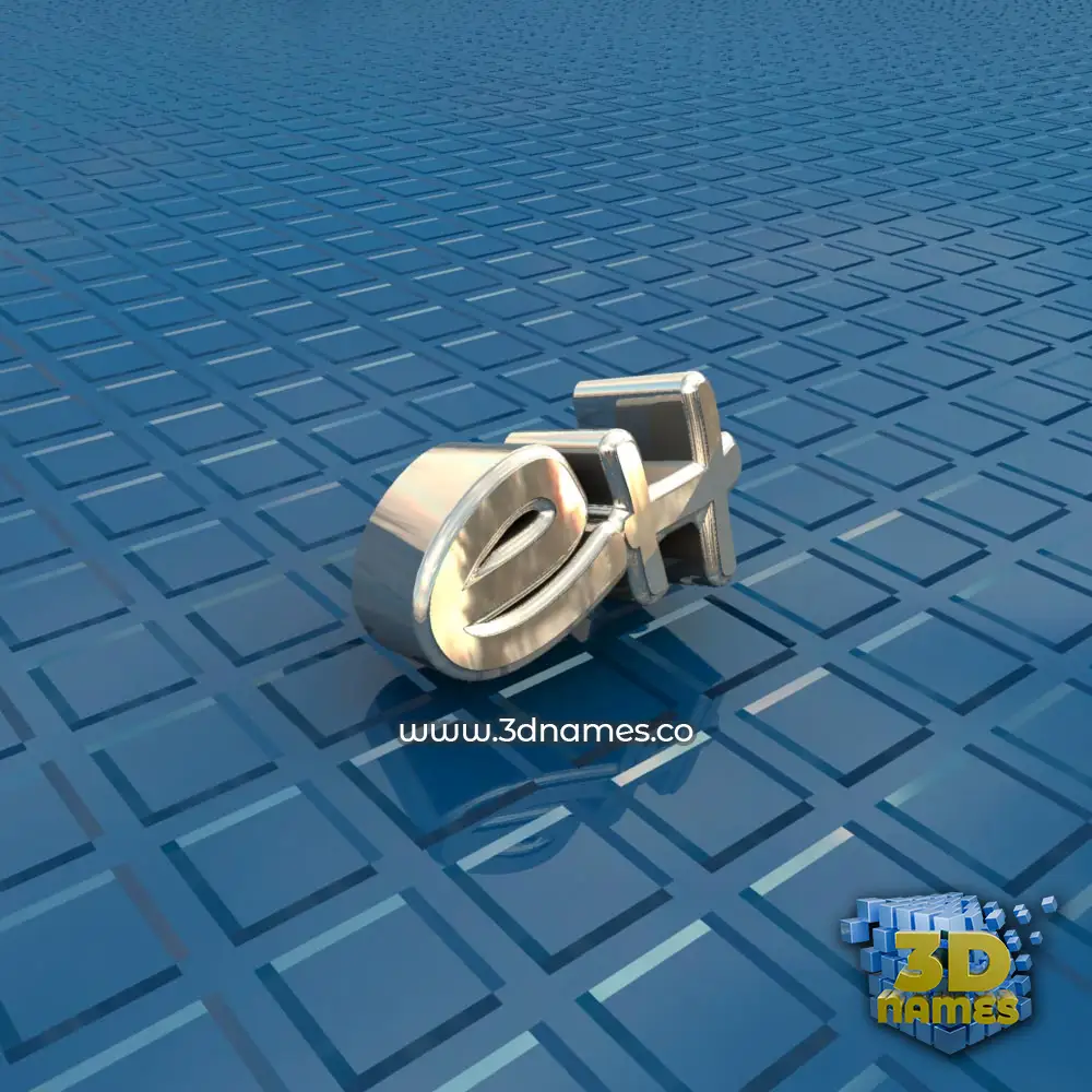 eh in Blue Bling style - 3D name wallpaper