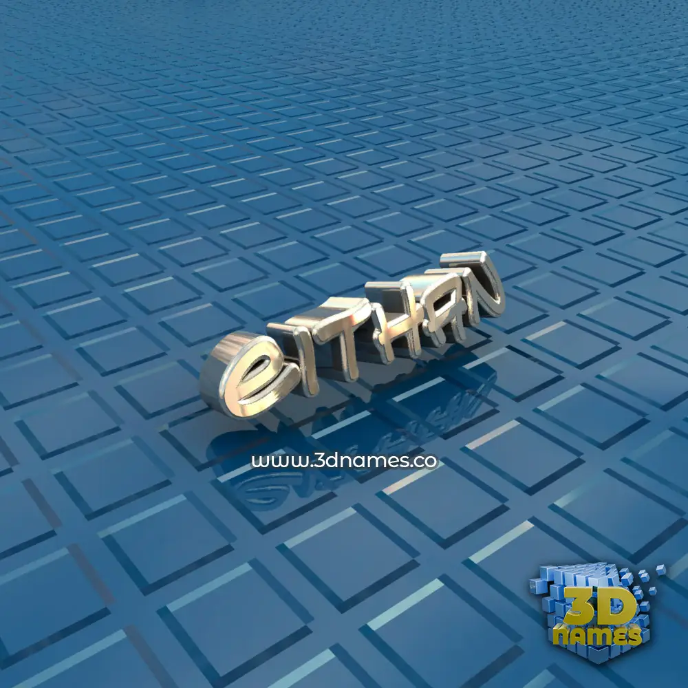 eithan in Blue Bling style - 3D name wallpaper