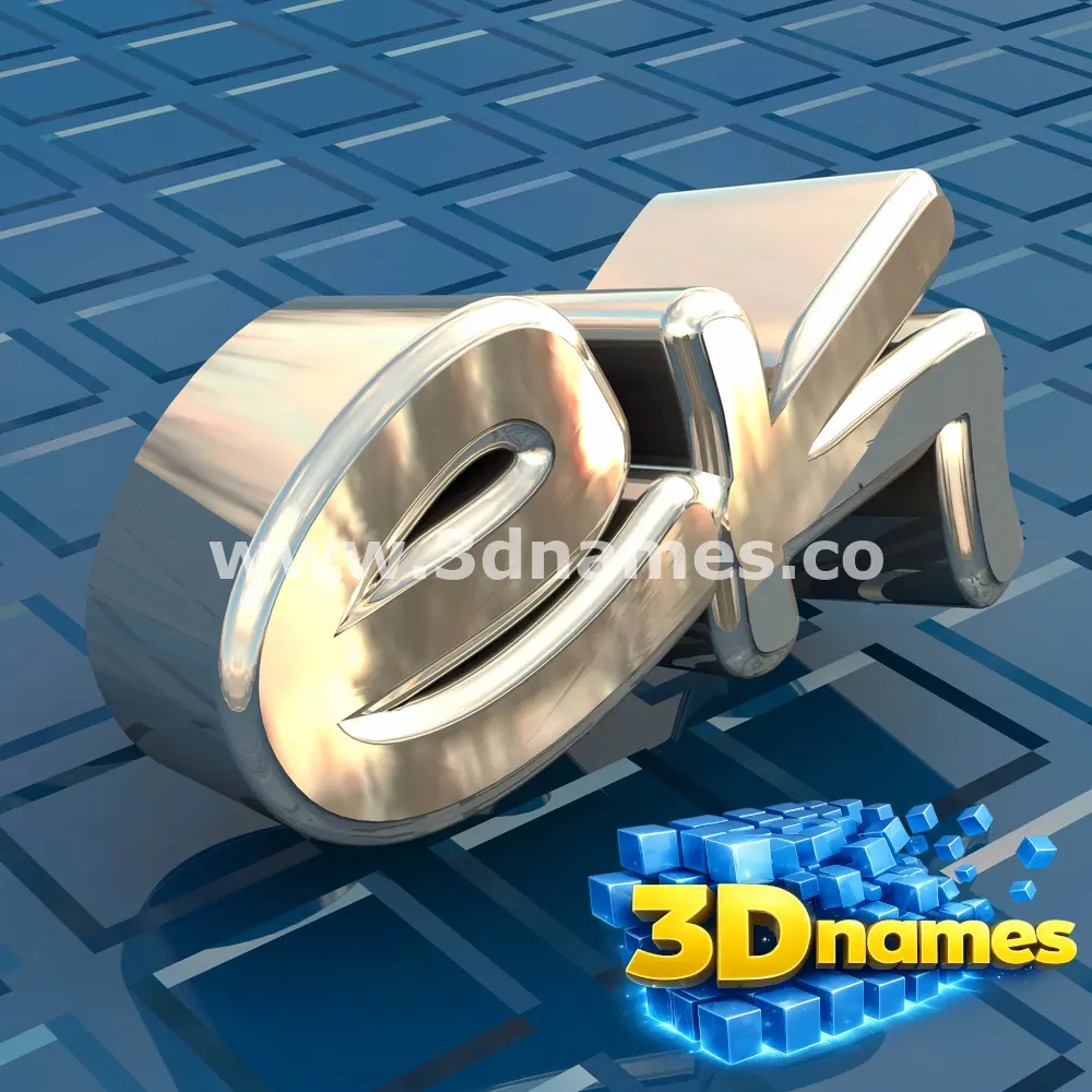 ek in Blue Bling style - 3D name wallpaper