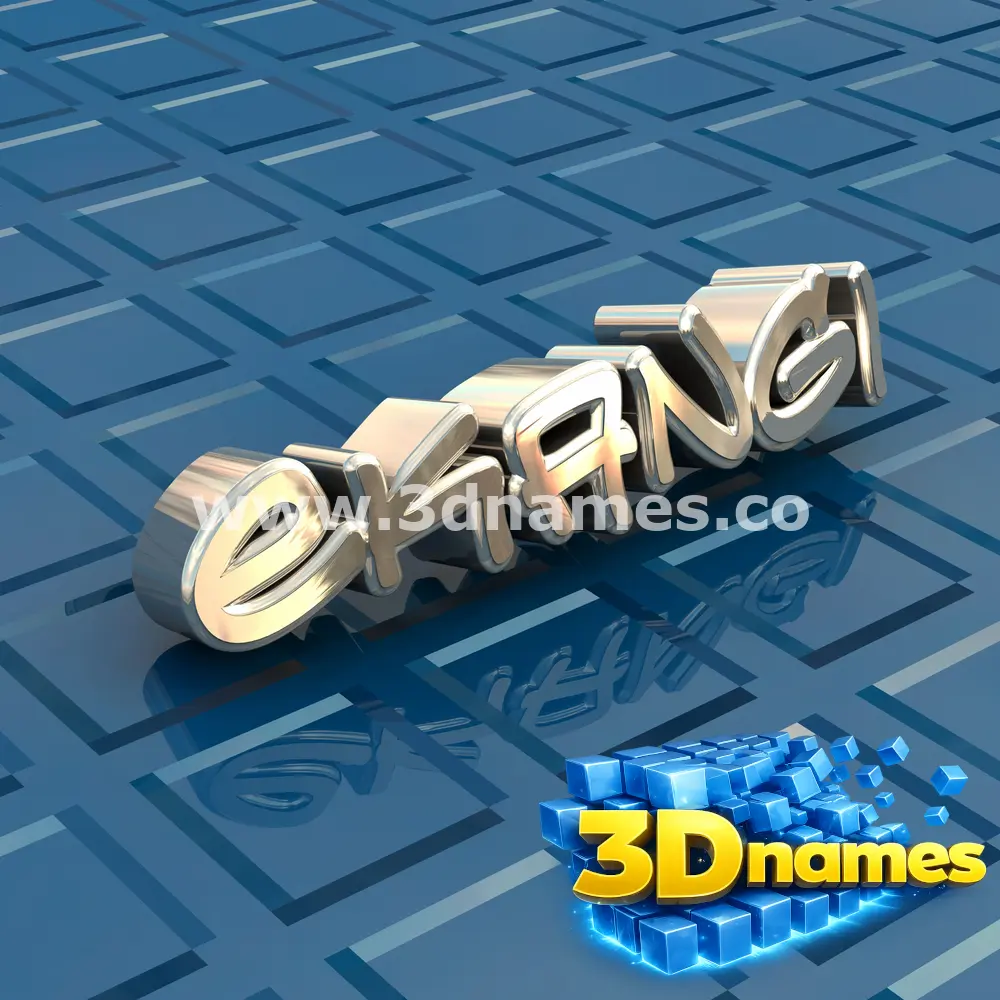 ekangi in Blue Bling style - 3D name wallpaper
