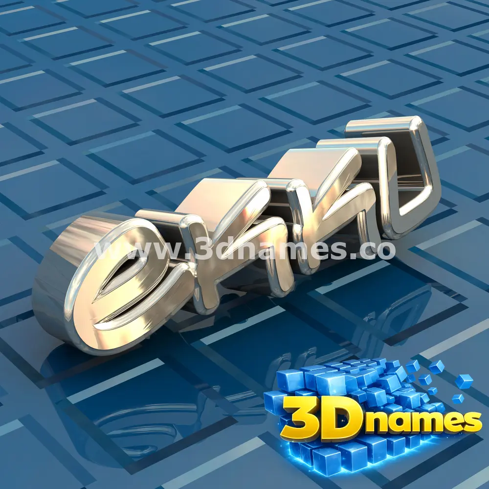 ekku in Blue Bling style - 3D name wallpaper