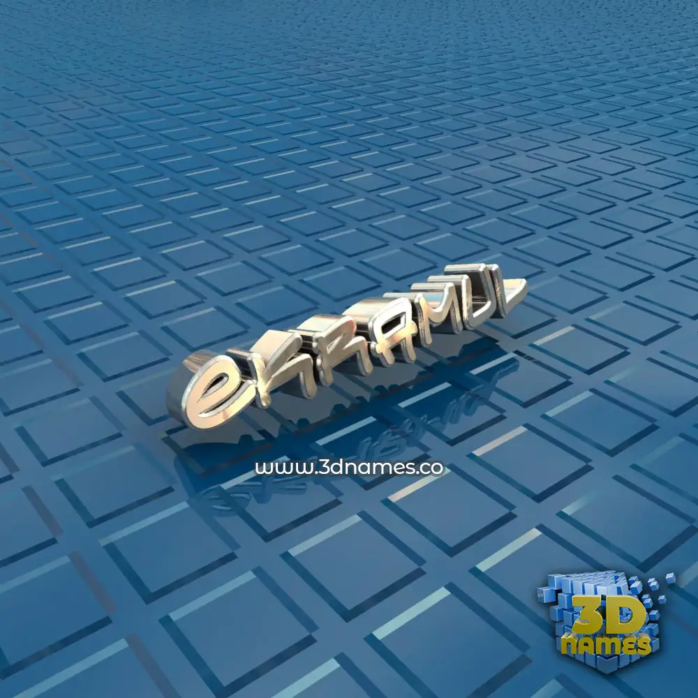 ekramul in Blue Bling style - 3D name wallpaper