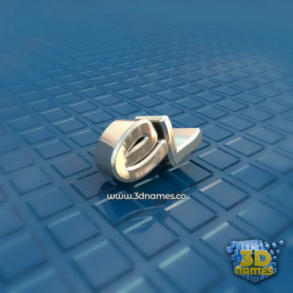 el in Blue Bling style - 3D name wallpaper