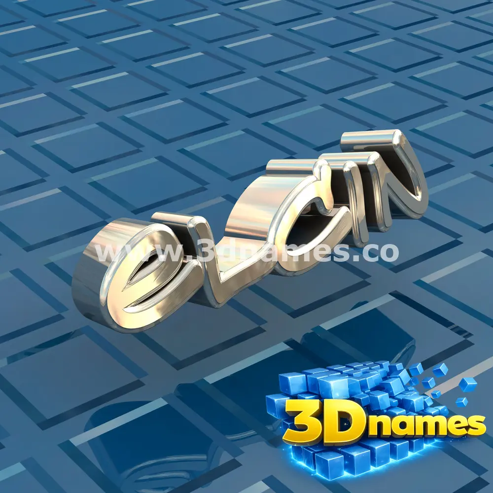 elcin in Blue Bling style - 3D name wallpaper