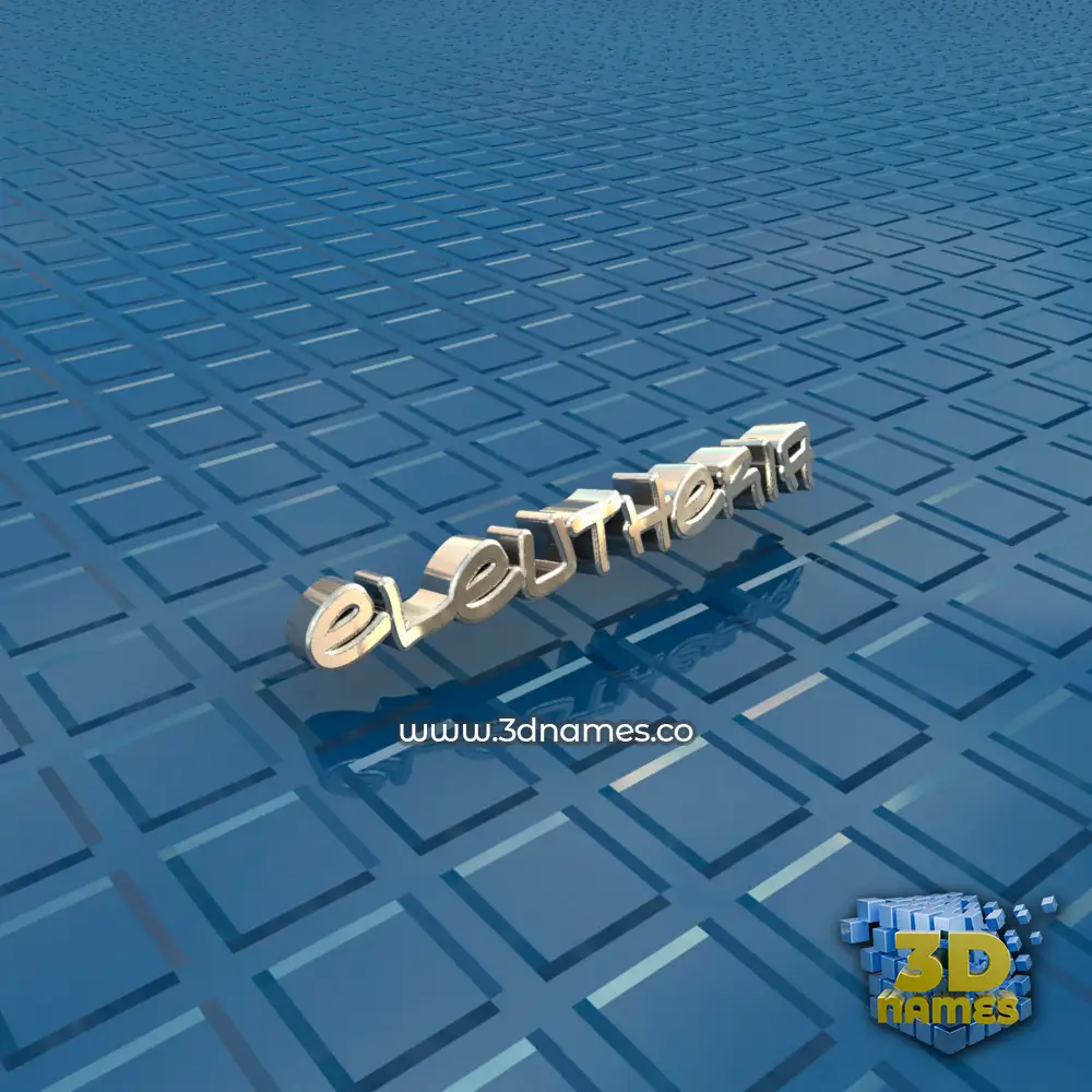 eleutheria in Blue Bling style - 3D name wallpaper