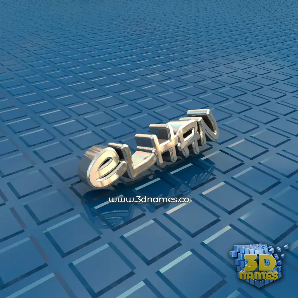 elhan in Blue Bling style - 3D name wallpaper