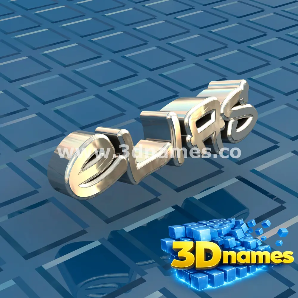 elias in Blue Bling style - 3D name wallpaper