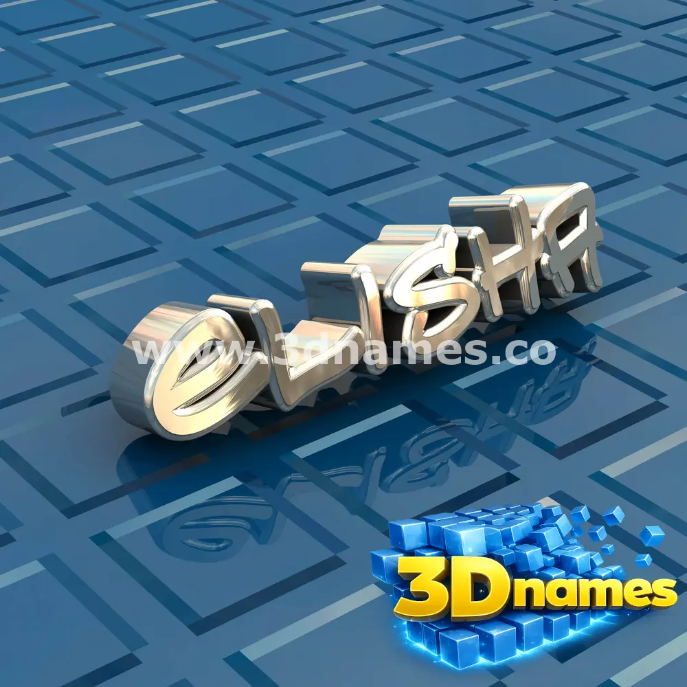 elisha in Blue Bling style - 3D name wallpaper