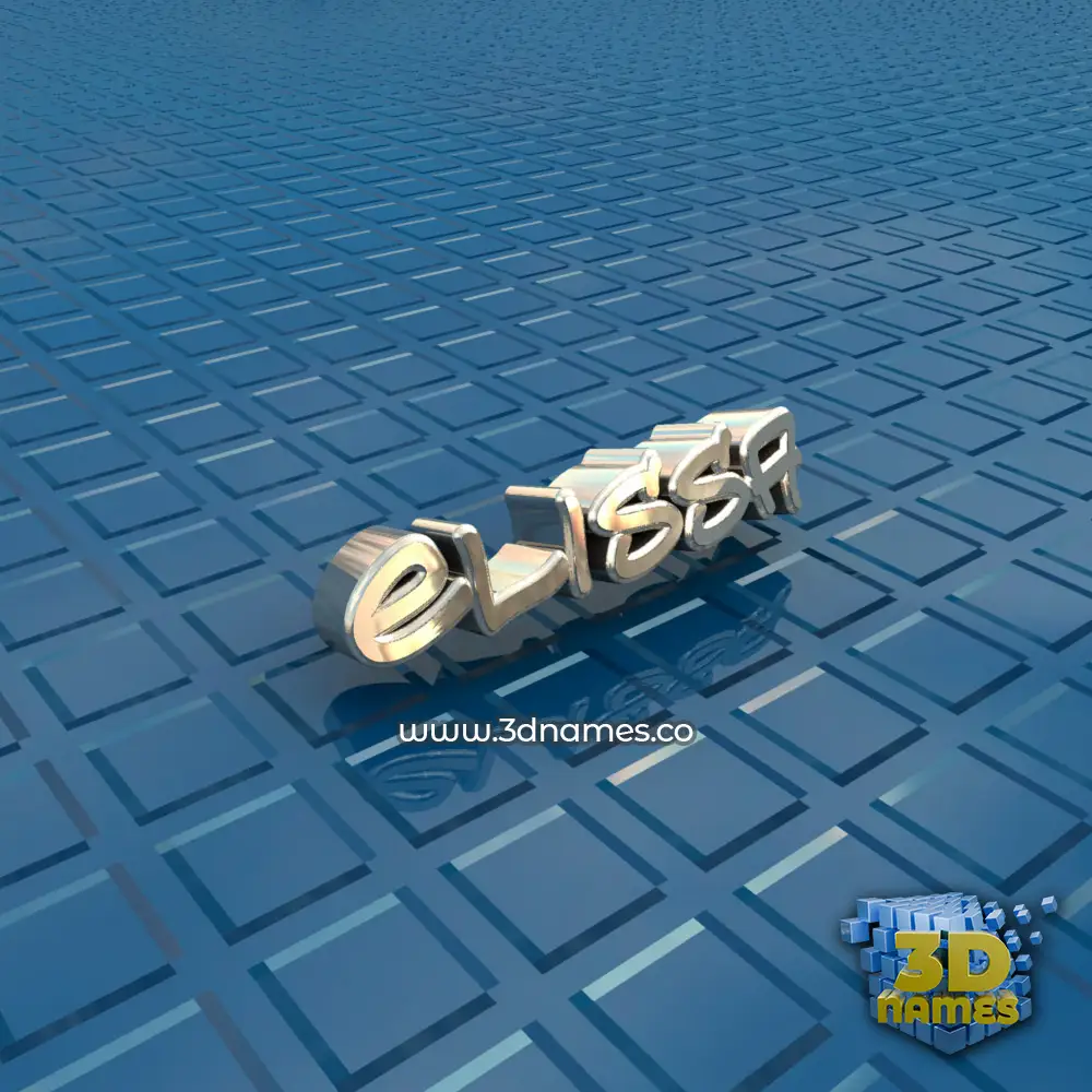 elissa in Blue Bling style - 3D name wallpaper