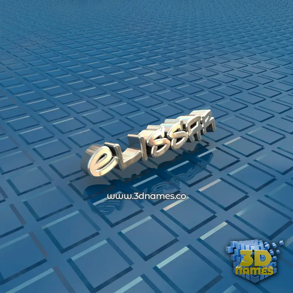 elissar in Blue Bling style - 3D name wallpaper
