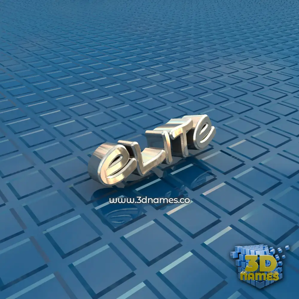 elite in Blue Bling style - 3D name wallpaper