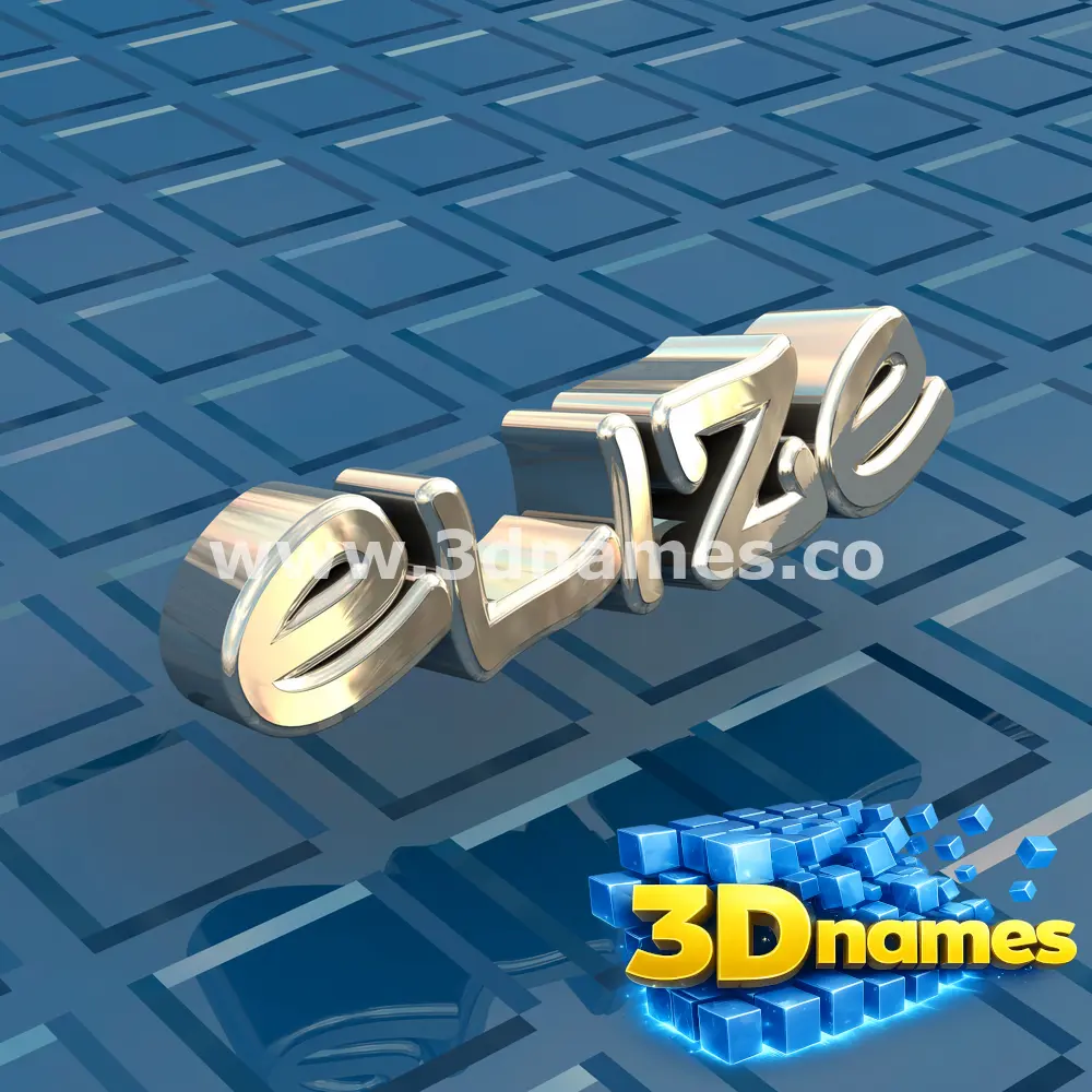 elize in Blue Bling style - 3D name wallpaper