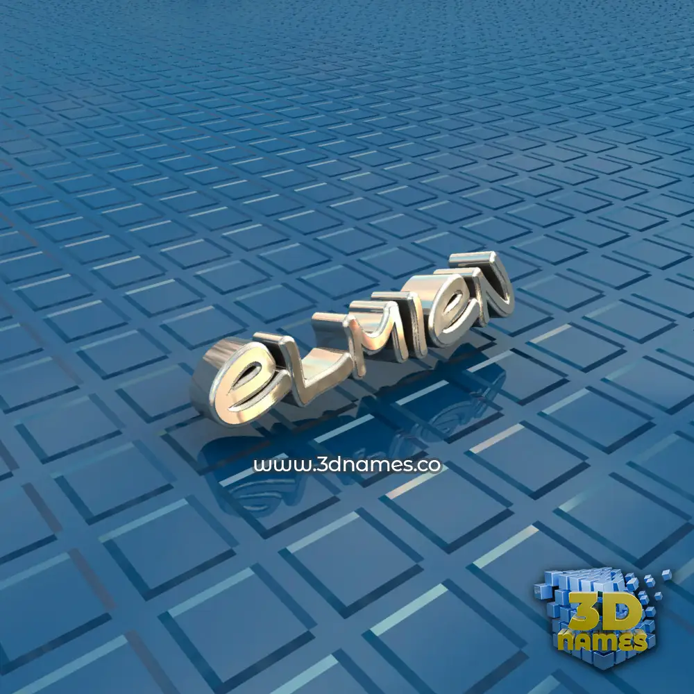 elmien in Blue Bling style - 3D name wallpaper