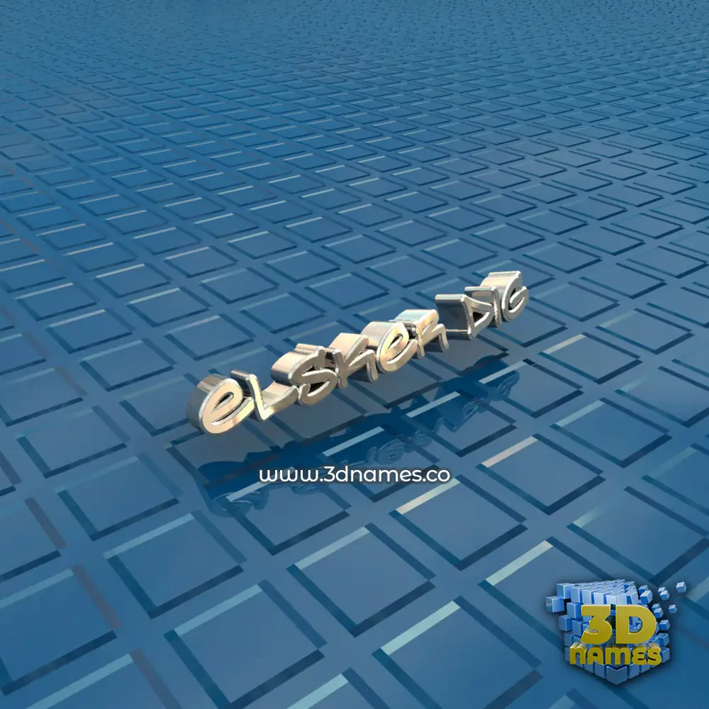 elsker dig in Blue Bling style - 3D name wallpaper