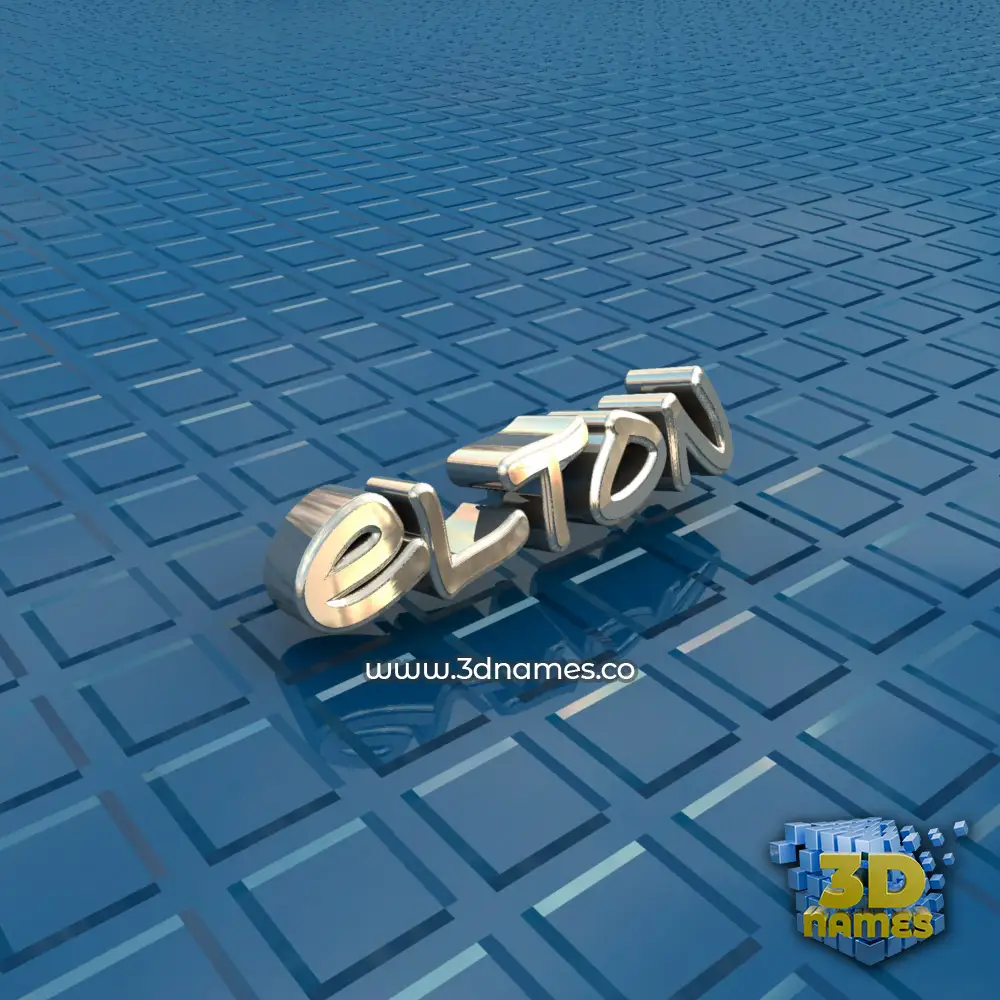elton in Blue Bling style - 3D name wallpaper