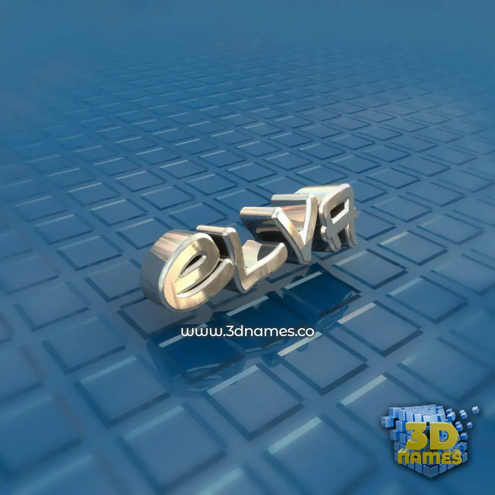 elva in Blue Bling style - 3D name wallpaper