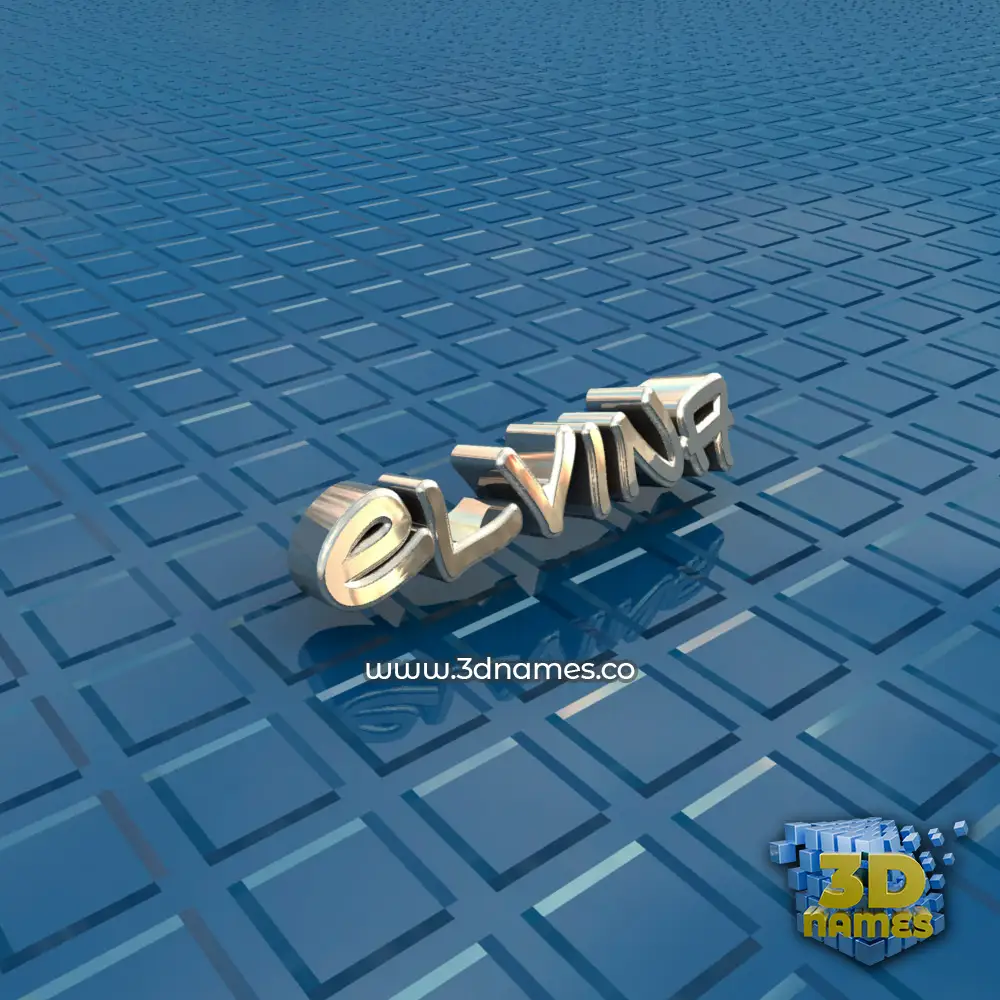 elvina in Blue Bling style - 3D name wallpaper