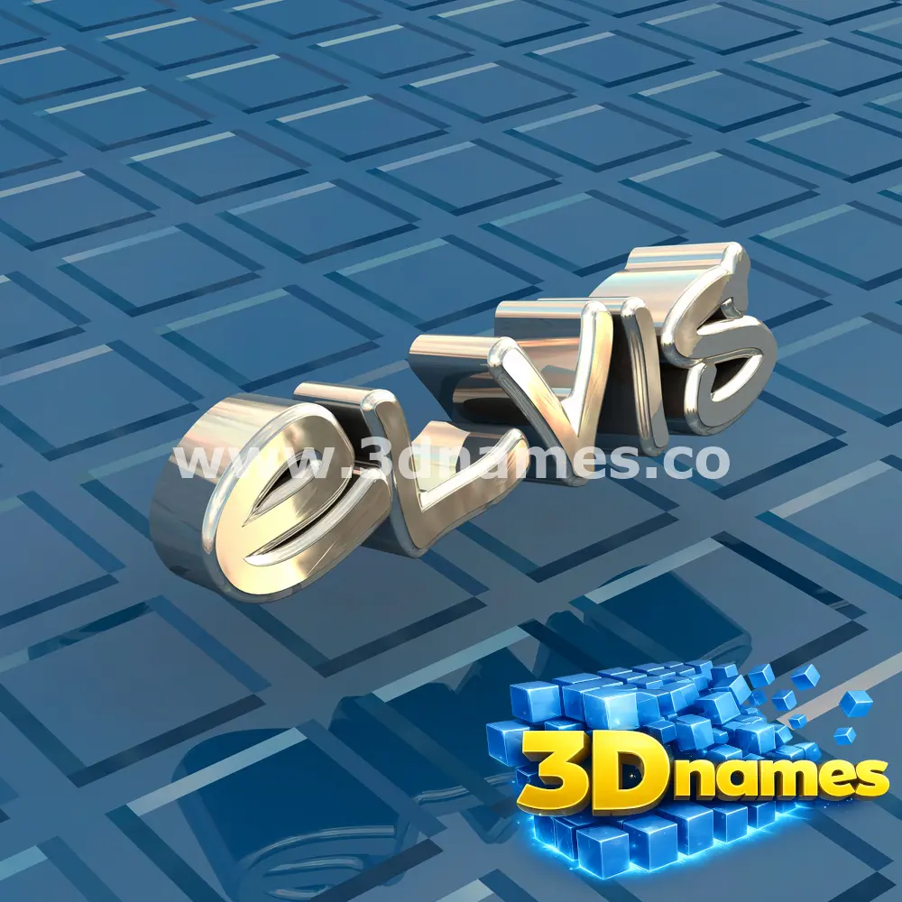 elvis in Blue Bling style - 3D name wallpaper
