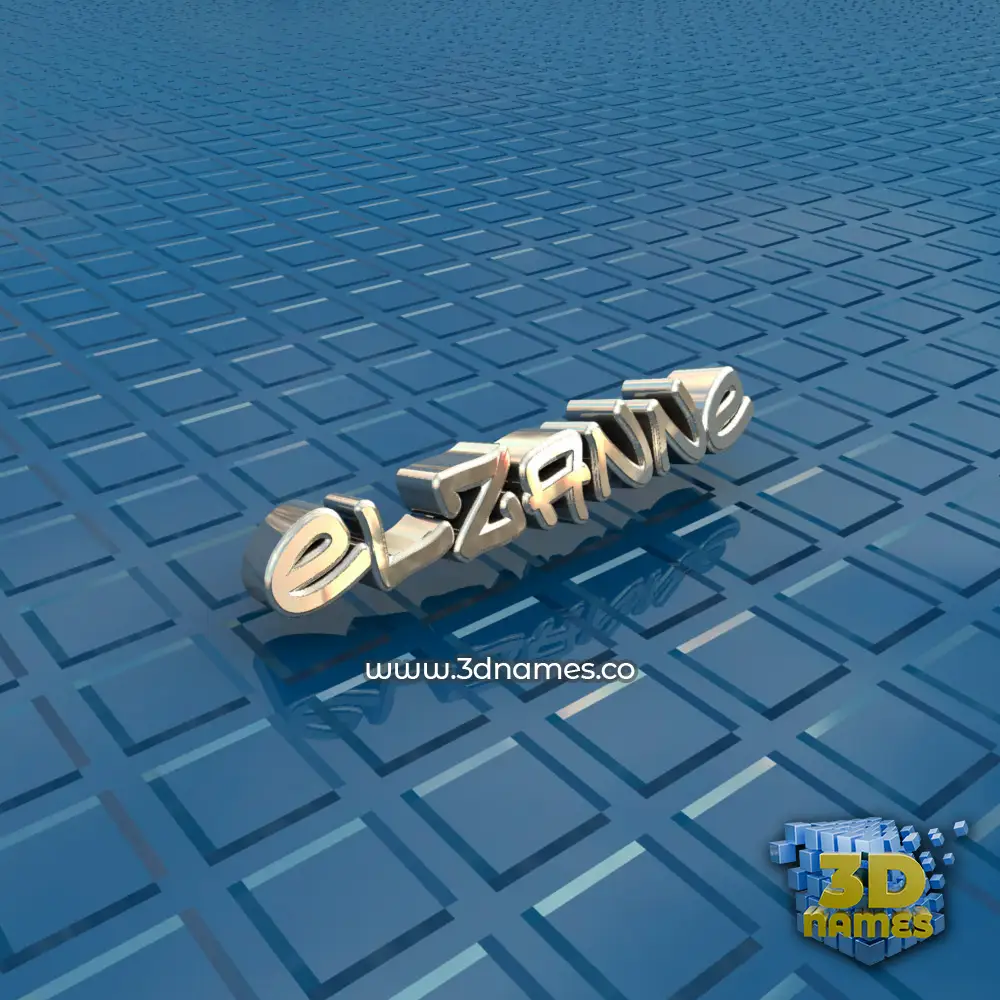 elzanne in Blue Bling style - 3D name wallpaper