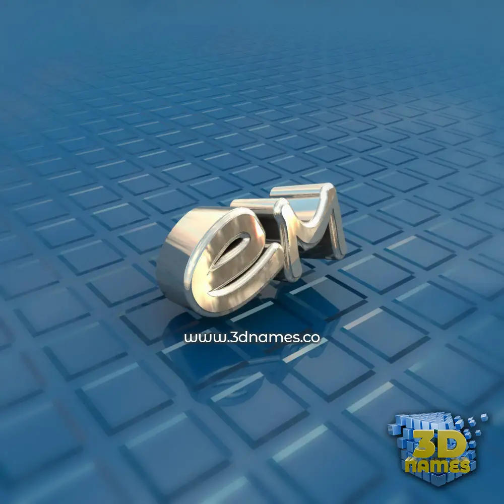 em in Blue Bling style - 3D name wallpaper