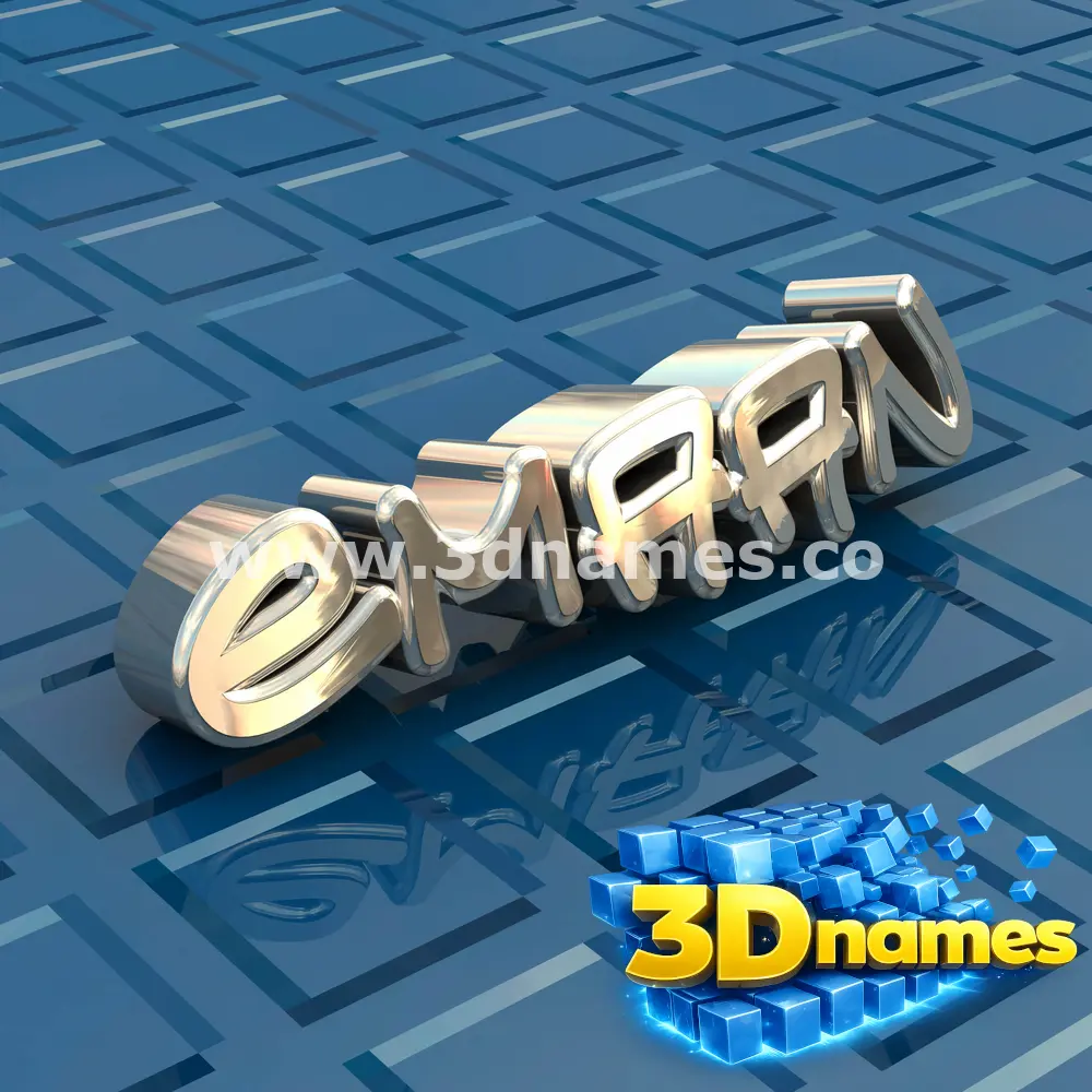 emaan in Blue Bling style - 3D name wallpaper