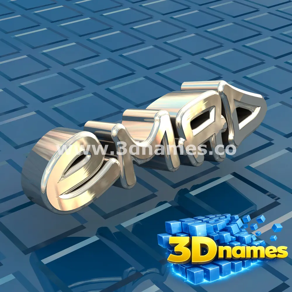 emad in Blue Bling style - 3D name wallpaper