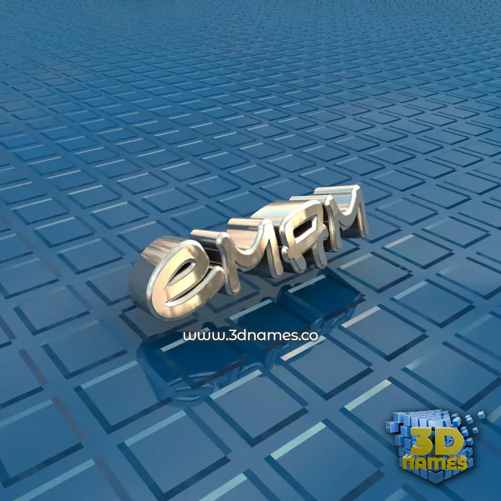 emam in Blue Bling style - 3D name wallpaper